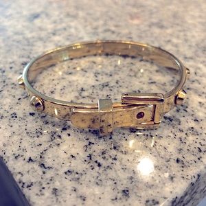 Michael Kors Gold Tone Buckle Bangle Bracelet